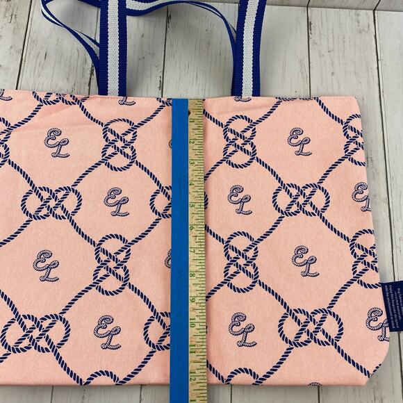 NWT Estée Lauder Pink Nautical Canvas Beach Tote Travel Bag - Picture 14 of 16